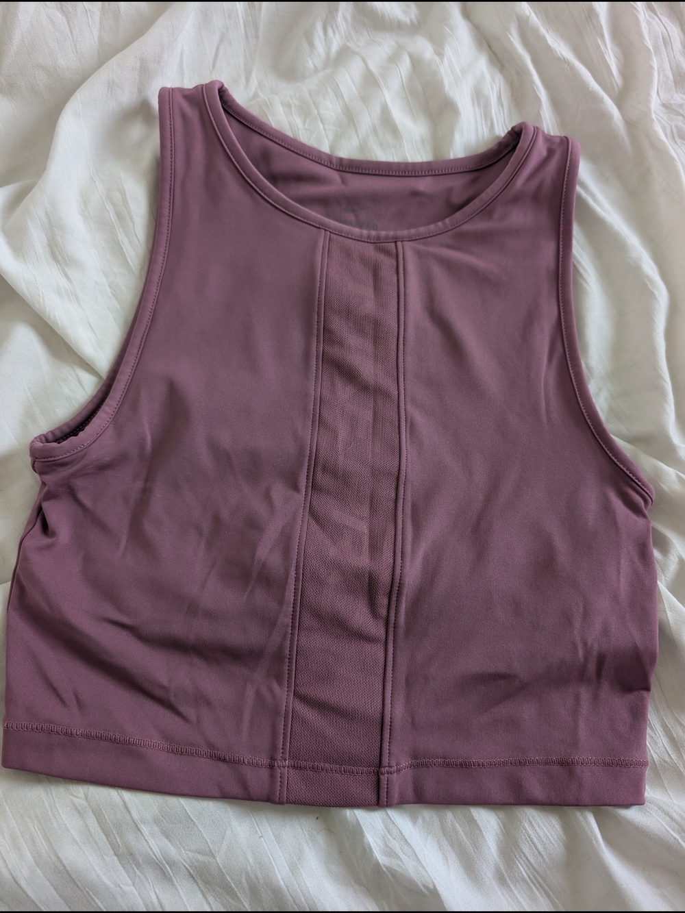 Nike Mauve Crop Tank Top with Center Panel